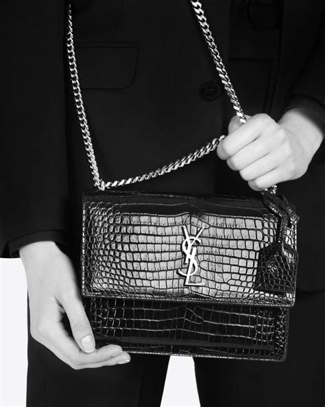 ysl sunset medium bag|ysl sunset bag crocodile.